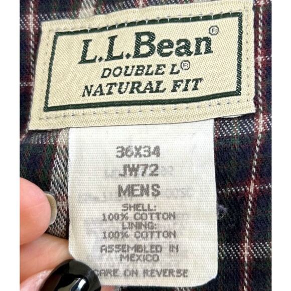 LL Bean Flannel Lined Dark Jeans Mens Size 36x34* Natural Fit Jeans Workwear - Picture 8 of 9